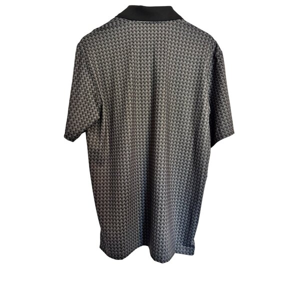 Walter Hagen Tee Time Size Medium Print Polo Houndsteeth Golf Men's Navy Gray P - Picture 3 of 10